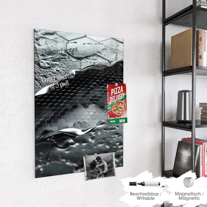 Magnettafel - Waben in Metall