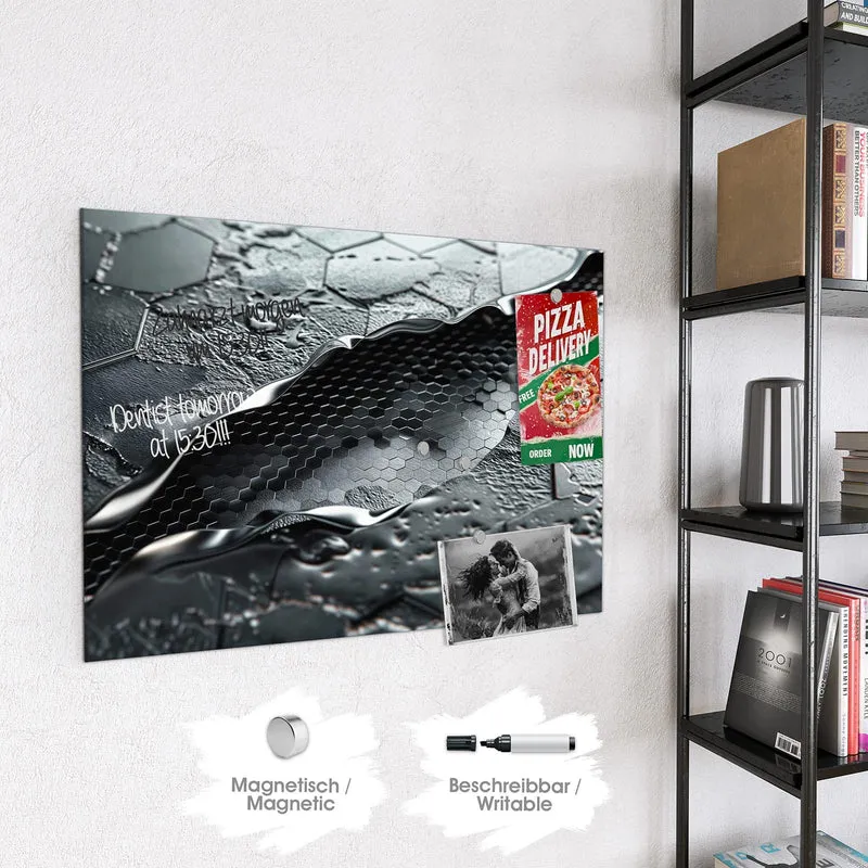 Magnettafel - Waben in Metall