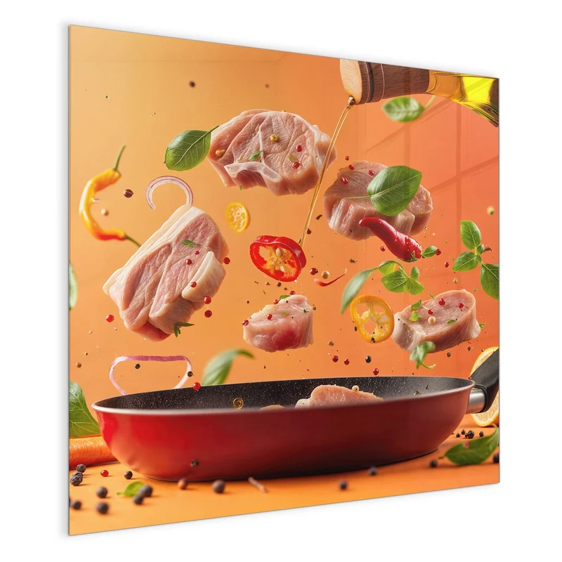 Magnettafel - Zutaten über der Pfanne