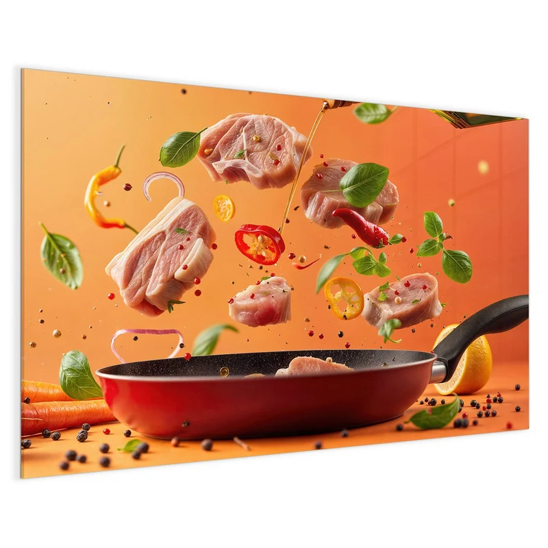 Magnettafel - Zutaten über der Pfanne