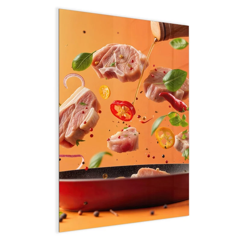 Magnettafel - Zutaten über der Pfanne