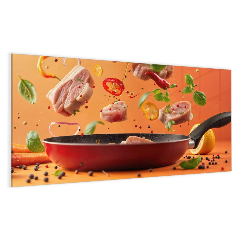 Magnettafel - Zutaten über der Pfanne