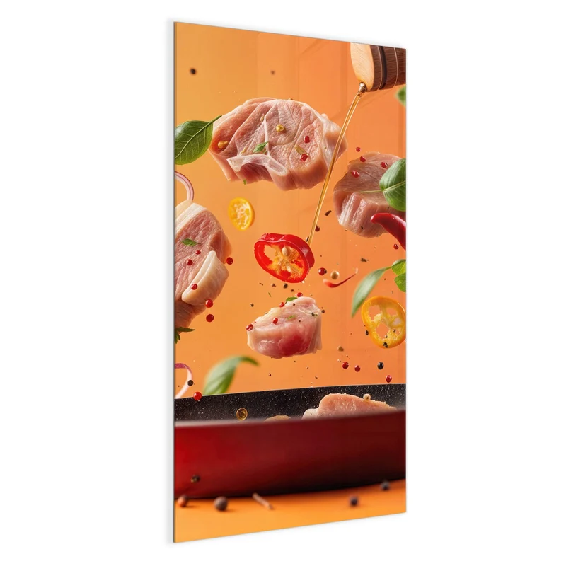Magnettafel - Zutaten über der Pfanne