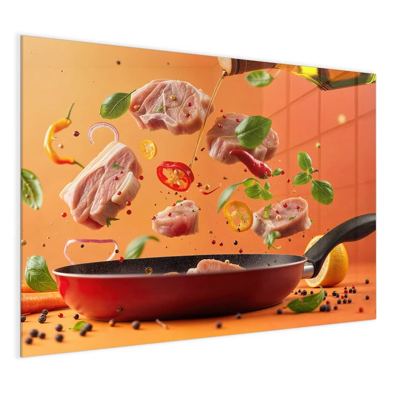 Magnettafel - Zutaten über der Pfanne