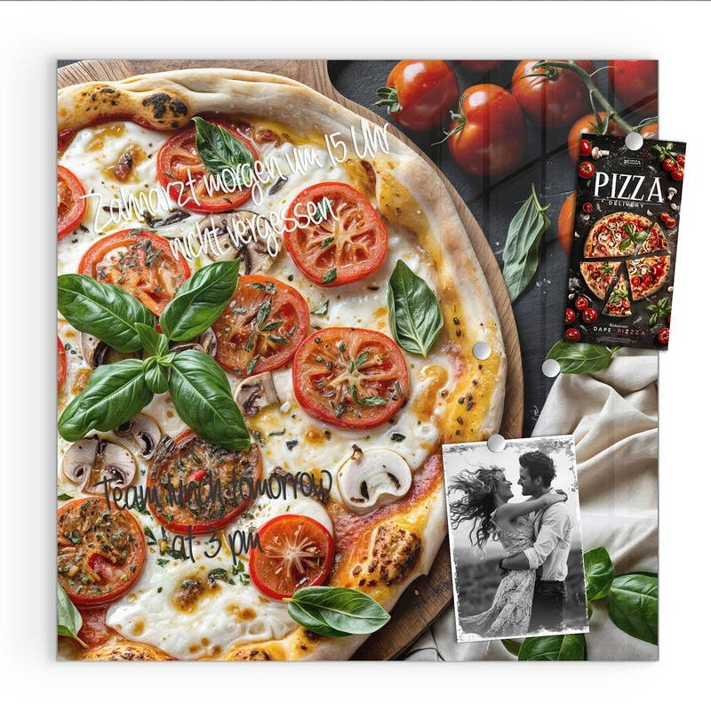 Magnettafel - Pizza mit Tomaten