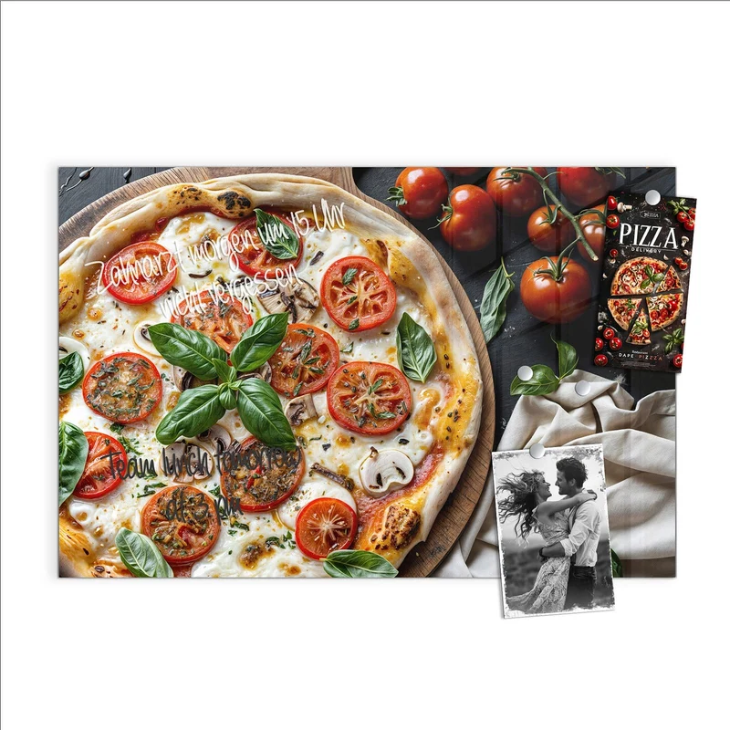 Magnettafel - Pizza mit Tomaten