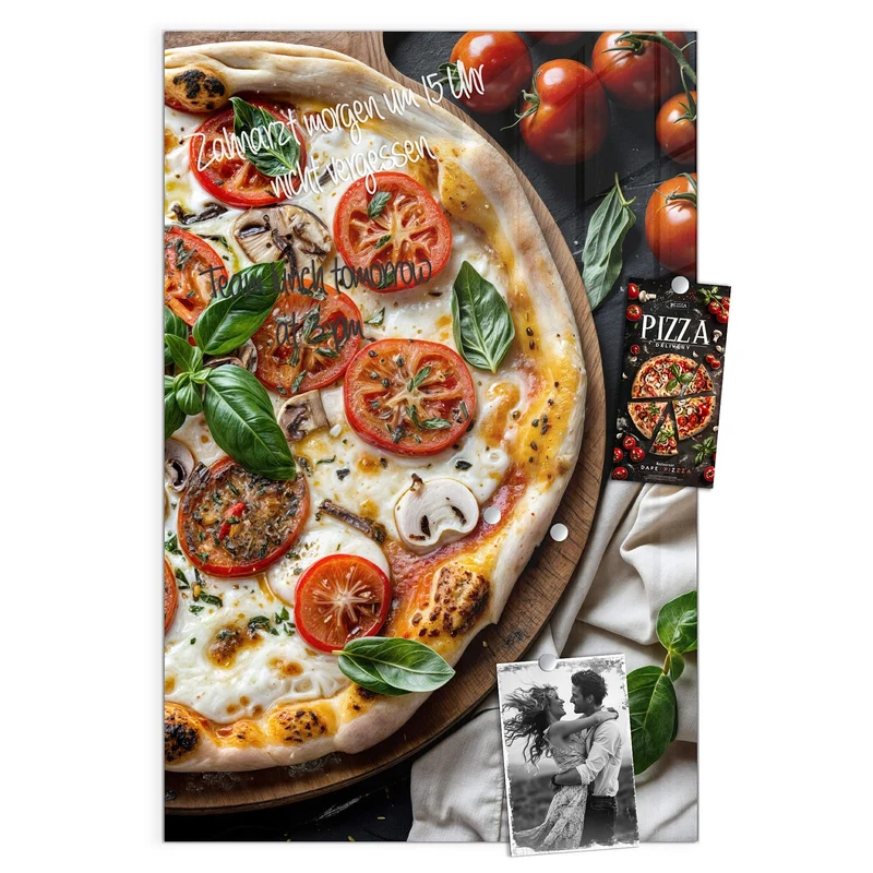 Magnettafel - Pizza mit Tomaten
