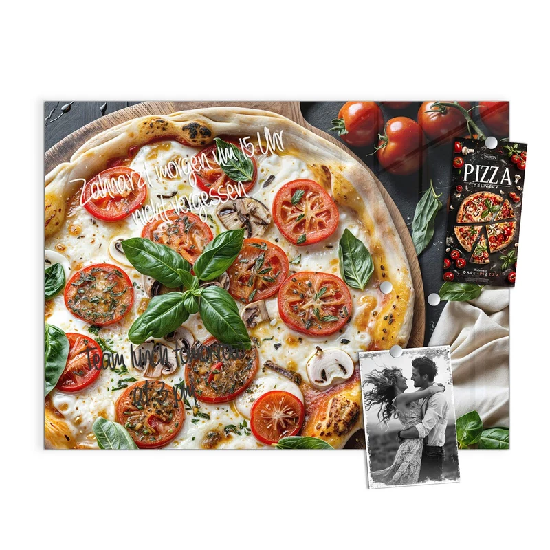 Magnettafel - Pizza mit Tomaten