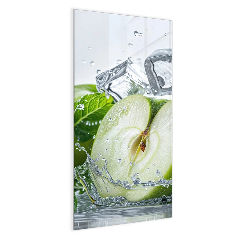 Magnettafel - Grüner Apfel mit Minze