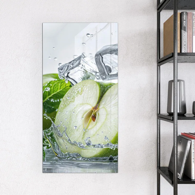 Magnettafel - Grüner Apfel mit Minze