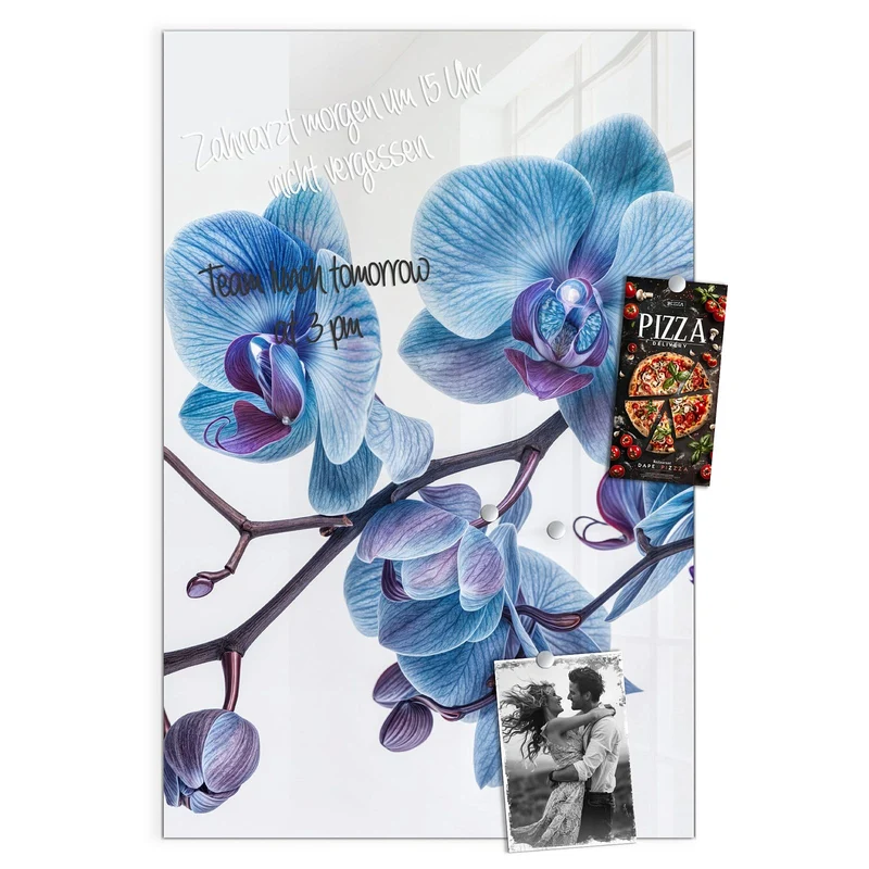 Magnettafel - Blauviolette Orchidee