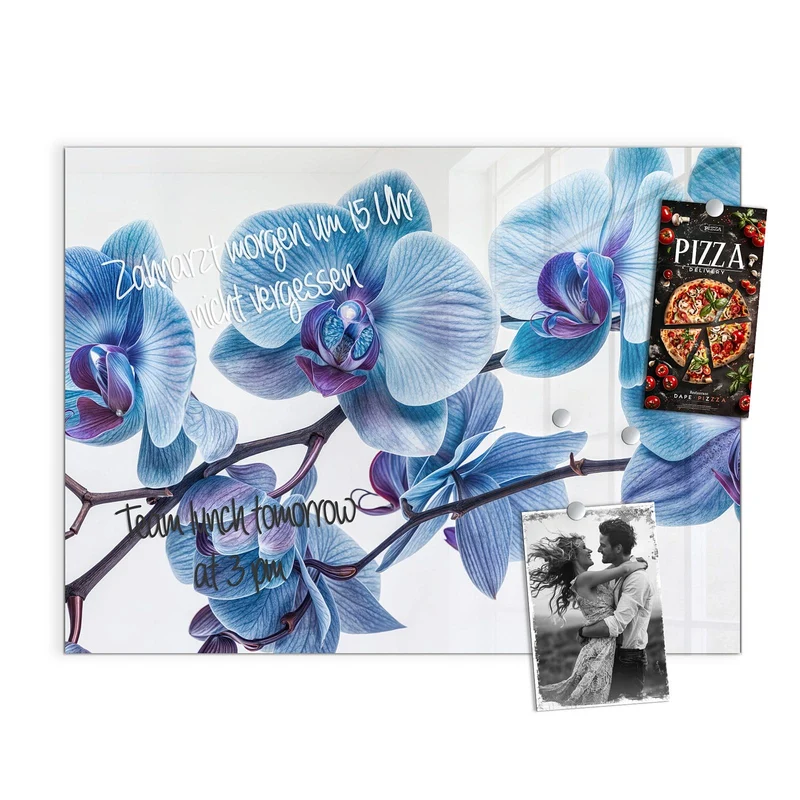 Magnettafel - Blauviolette Orchidee