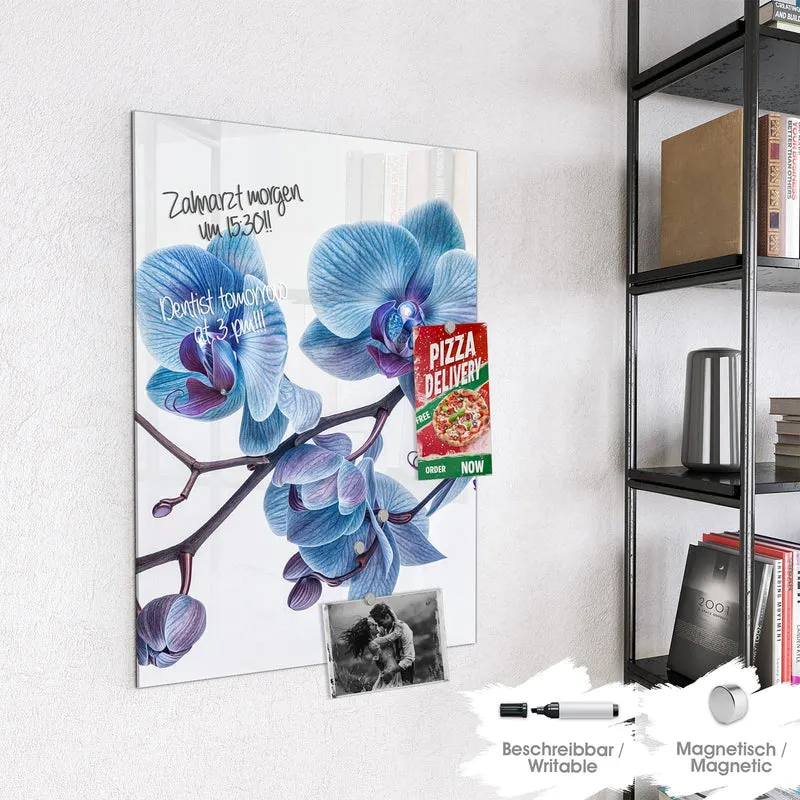 Magnettafel - Blauviolette Orchidee