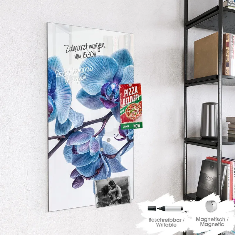 Magnettafel - Blauviolette Orchidee