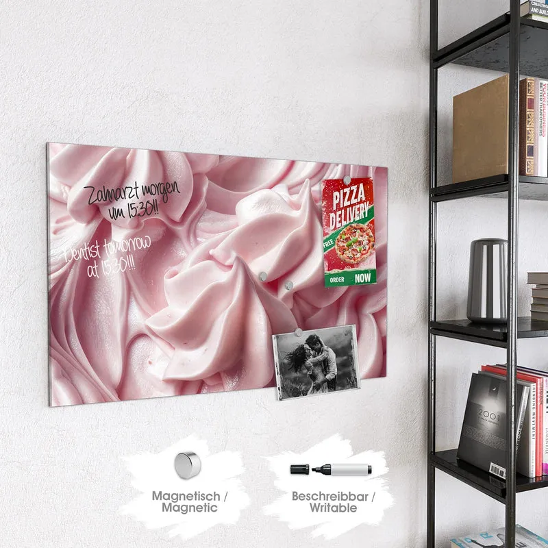 Magnettafel - Rosa Cremewellen