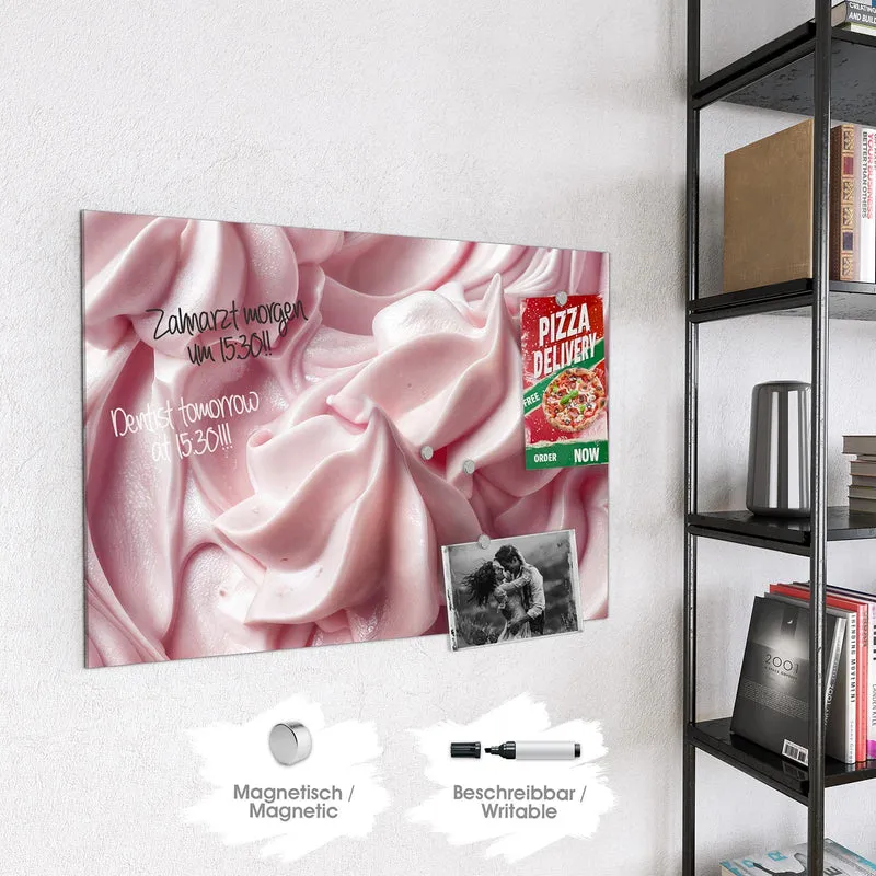 Magnettafel - Rosa Cremewellen