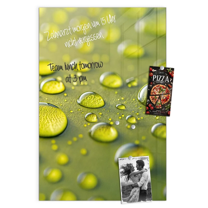 Magnettafel - Große Tropfen in Oliv