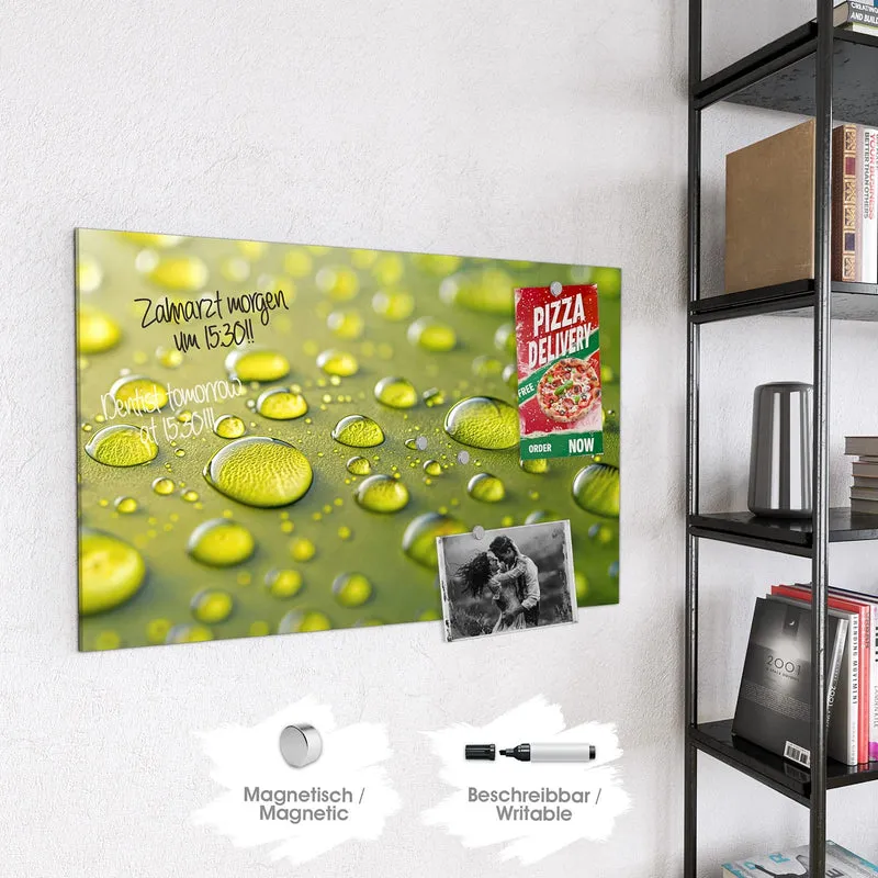 Magnettafel - Große Tropfen in Oliv