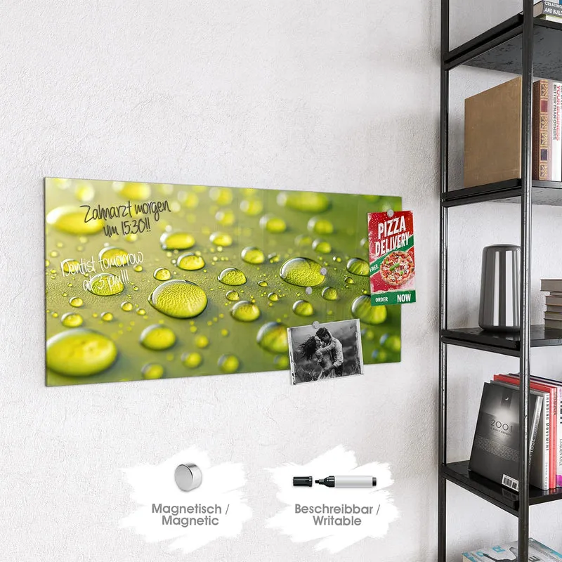 Magnettafel - Große Tropfen in Oliv