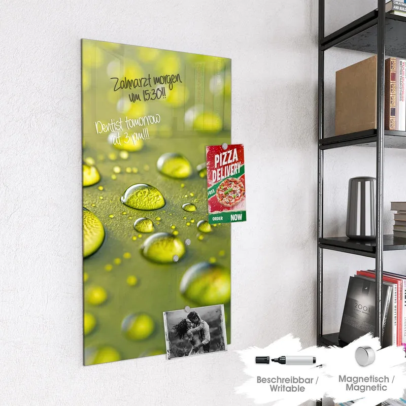 Magnettafel - Große Tropfen in Oliv