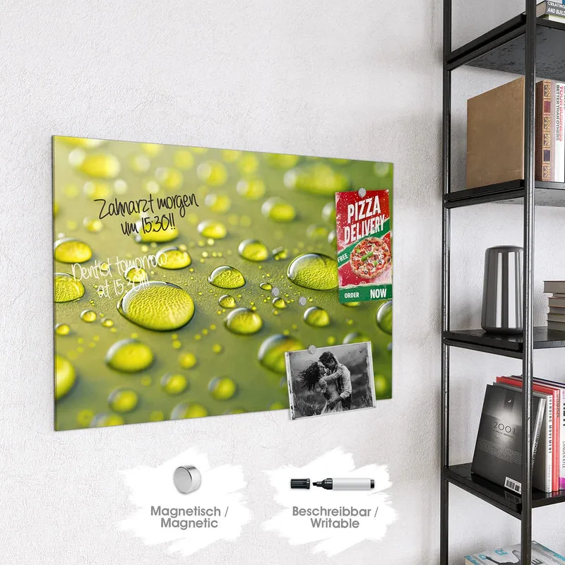 Magnettafel - Große Tropfen in Oliv