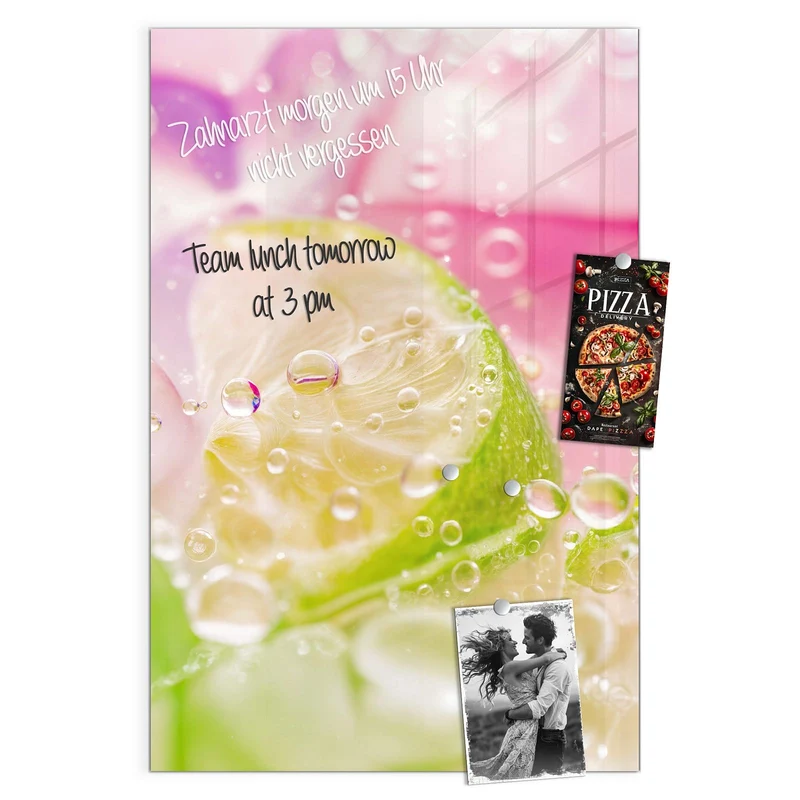 Magnettafel - Limetten auf Rosa