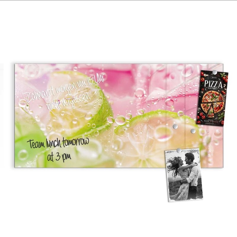 Magnettafel - Limetten auf Rosa