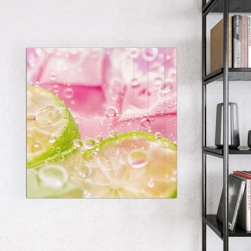 Magnettafel - Limetten auf Rosa