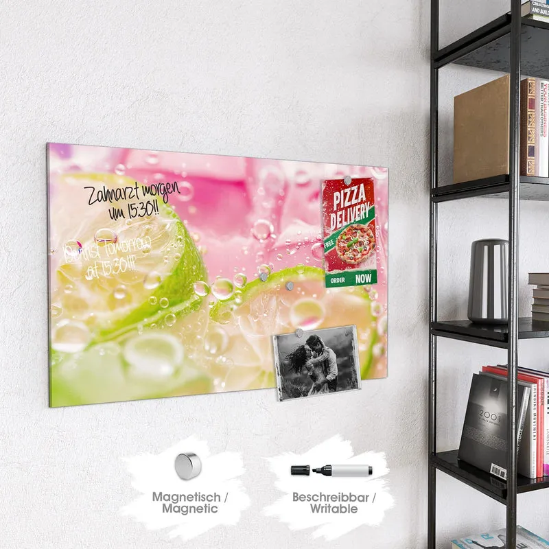 Magnettafel - Limetten auf Rosa