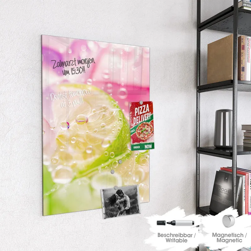 Magnettafel - Limetten auf Rosa