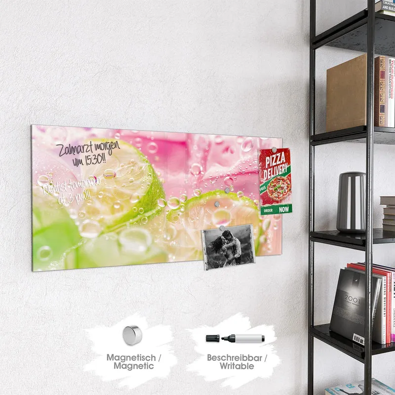 Magnettafel - Limetten auf Rosa