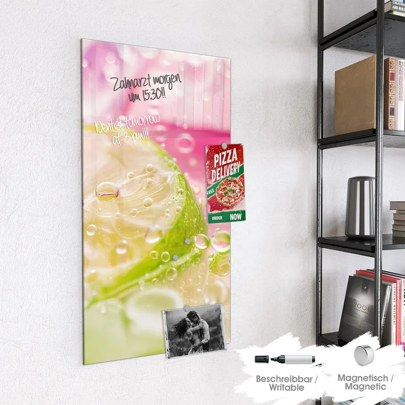 Magnettafel - Limetten auf Rosa