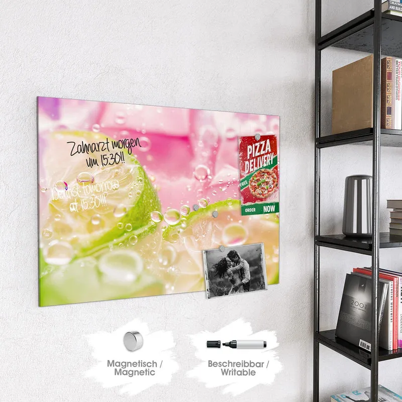 Magnettafel - Limetten auf Rosa