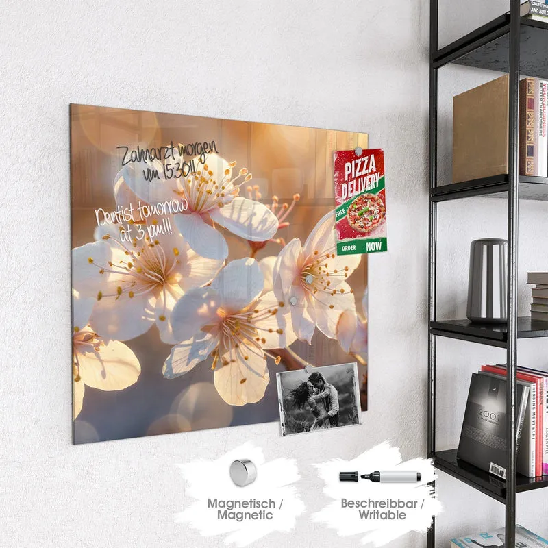 Magnettafel - Goldene Kirschblüten