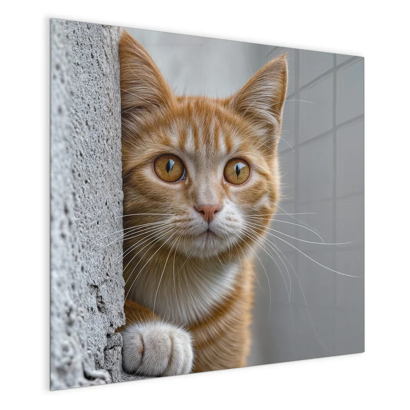 Magnettafel - Katze hinter der Mauer