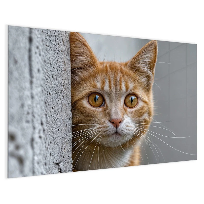 Magnettafel - Katze hinter der Mauer