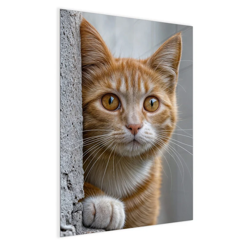 Magnettafel - Katze hinter der Mauer