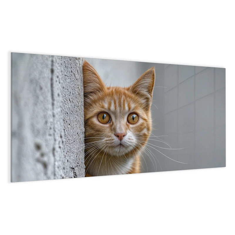 Magnettafel - Katze hinter der Mauer