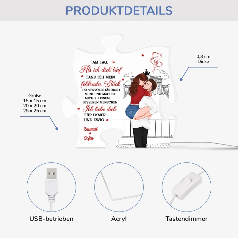 Ich Liebe Dich Für Immer - Personalisiertes Geschenk | Lightbox Paar