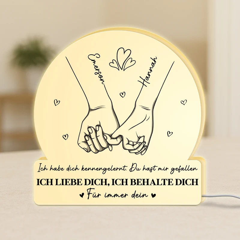 Für Immer Dein Pinky Promise - Personalisiertes Geschenk | Lightbox Paar