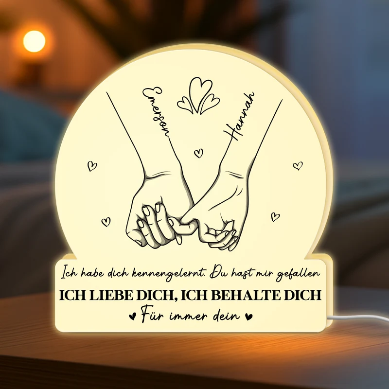 Für Immer Dein Pinky Promise - Personalisiertes Geschenk | Lightbox Paar