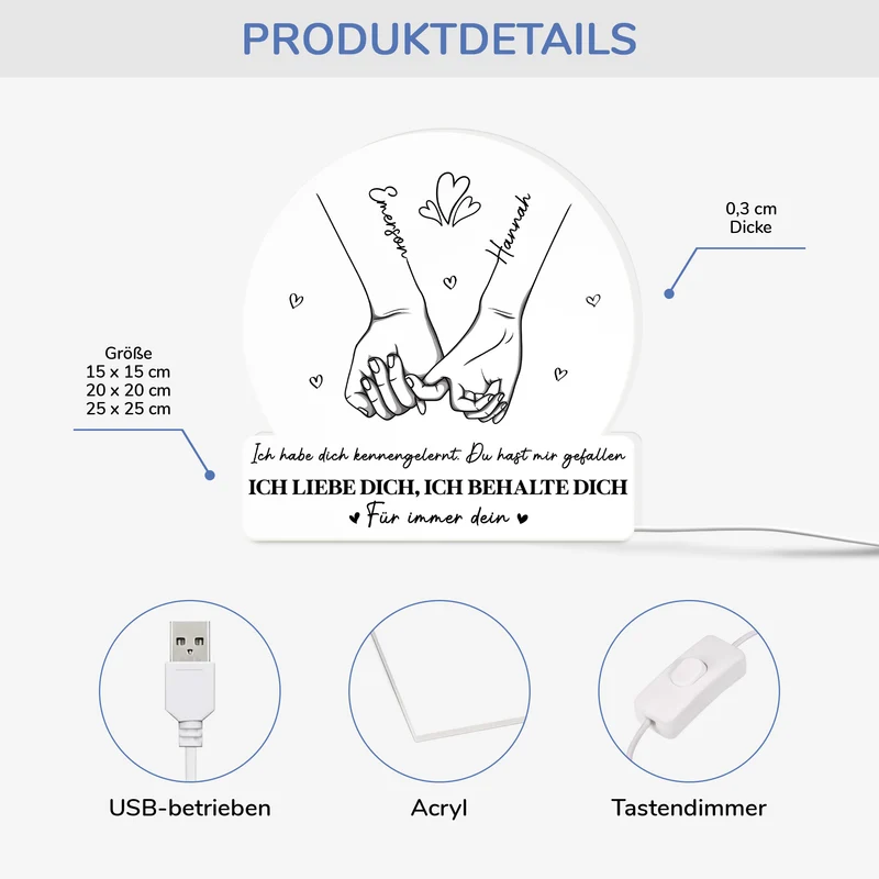 Für Immer Dein Pinky Promise - Personalisiertes Geschenk | Lightbox Paar