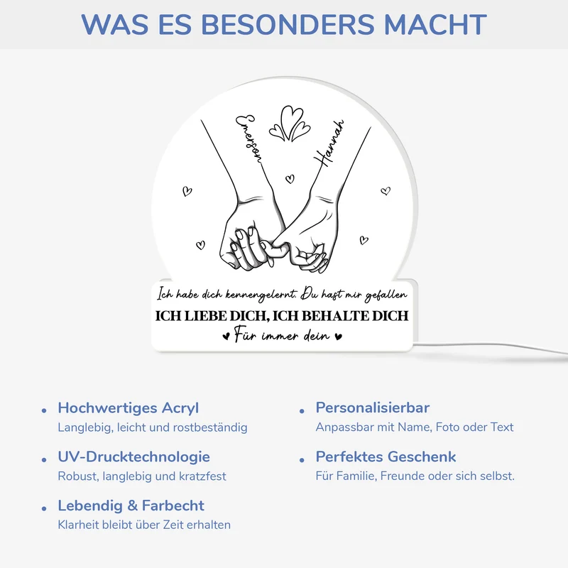 Für Immer Dein Pinky Promise - Personalisiertes Geschenk | Lightbox Paar
