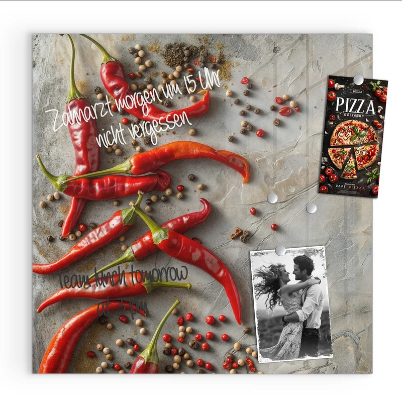 Magnettafel - Chilis mit Pfeffer