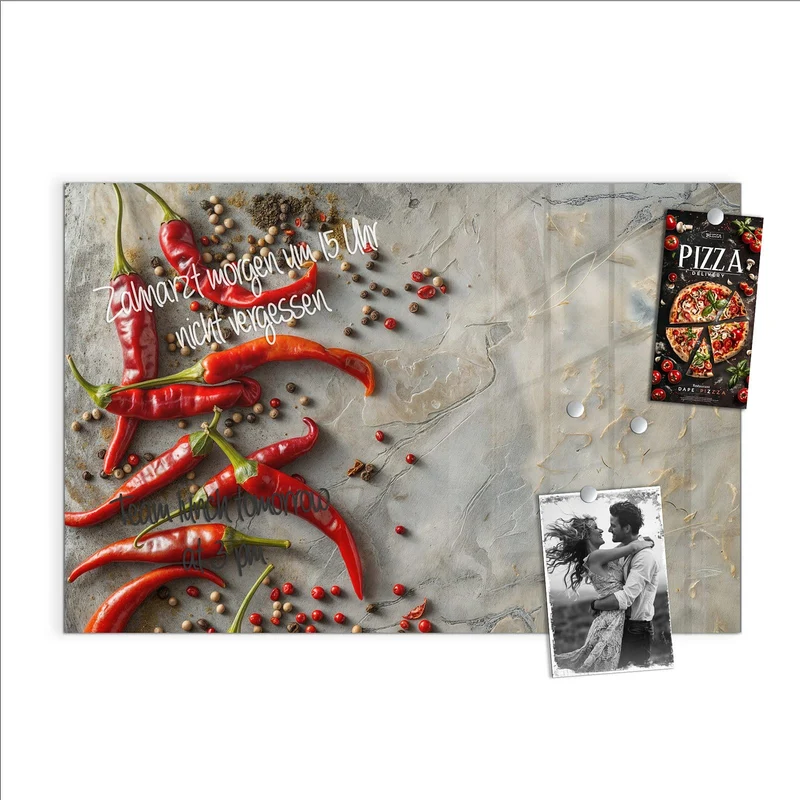 Magnettafel - Chilis mit Pfeffer