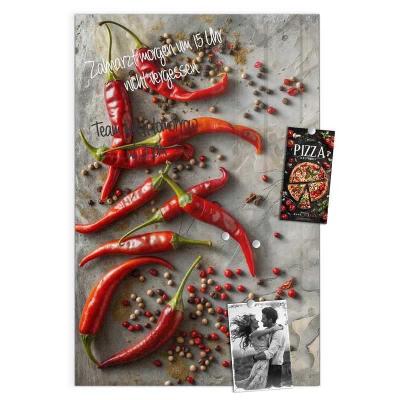 Magnettafel - Chilis mit Pfeffer