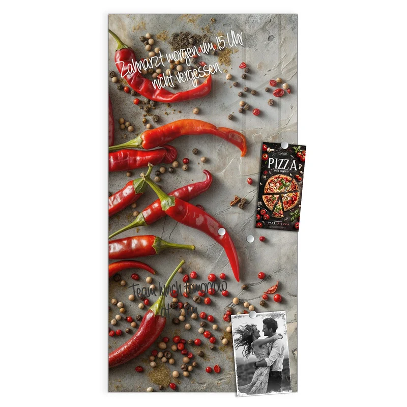 Magnettafel - Chilis mit Pfeffer
