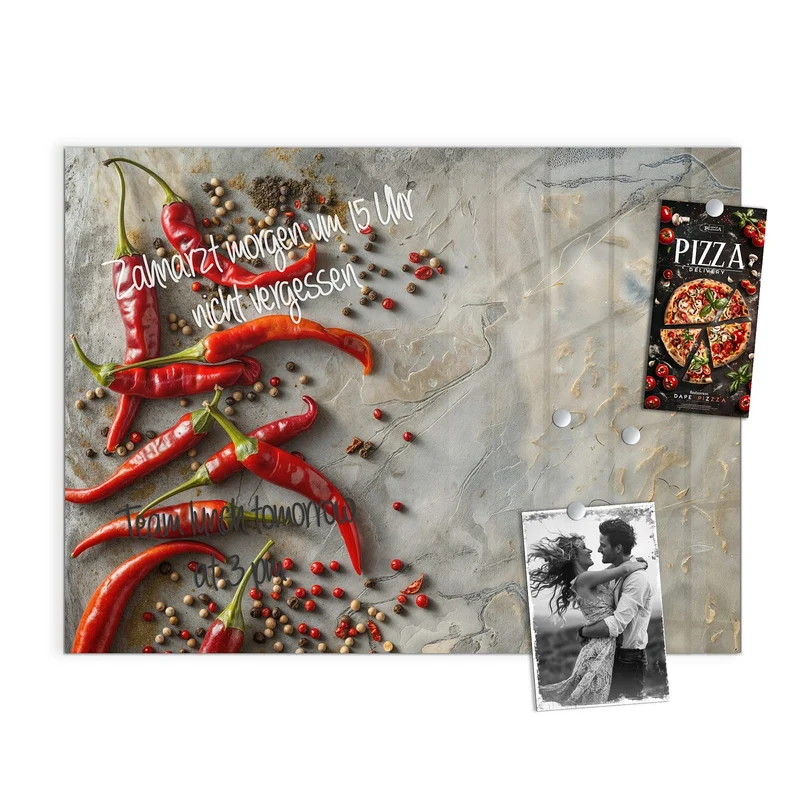 Magnettafel - Chilis mit Pfeffer