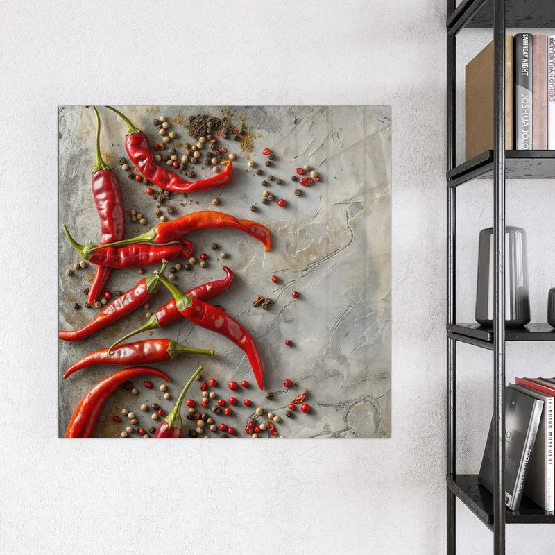 Magnettafel - Chilis mit Pfeffer