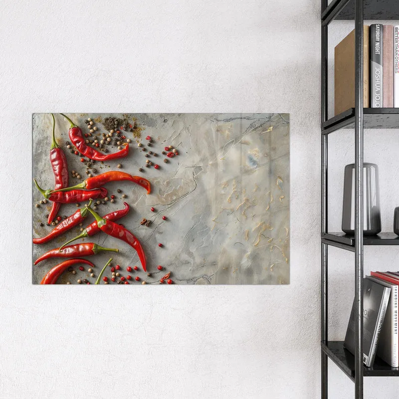 Magnettafel - Chilis mit Pfeffer